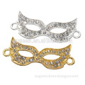 High quality jewelry accessories rhinestone gold plated mask charm